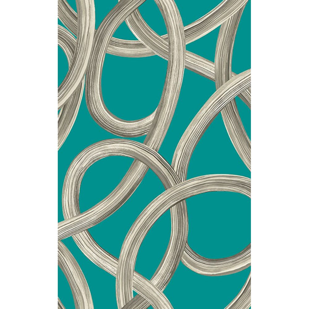 Ohpopsi by Brewster CEP50124W Calix Turquoise Twisted Geo Wallpaper