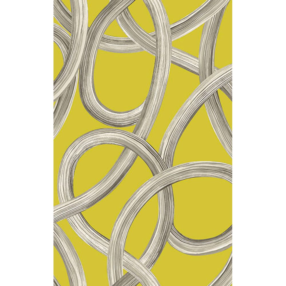 Ohpopsi by Brewster CEP50125W Calix Chartreuse Twisted Geo Wallpaper