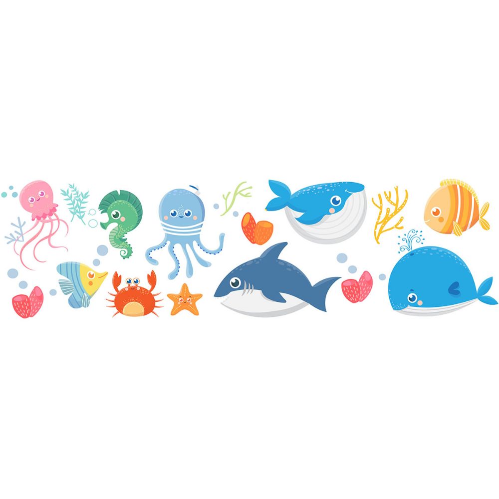 Crearreda by Brewster CR-11218 Sea Animals Stickers