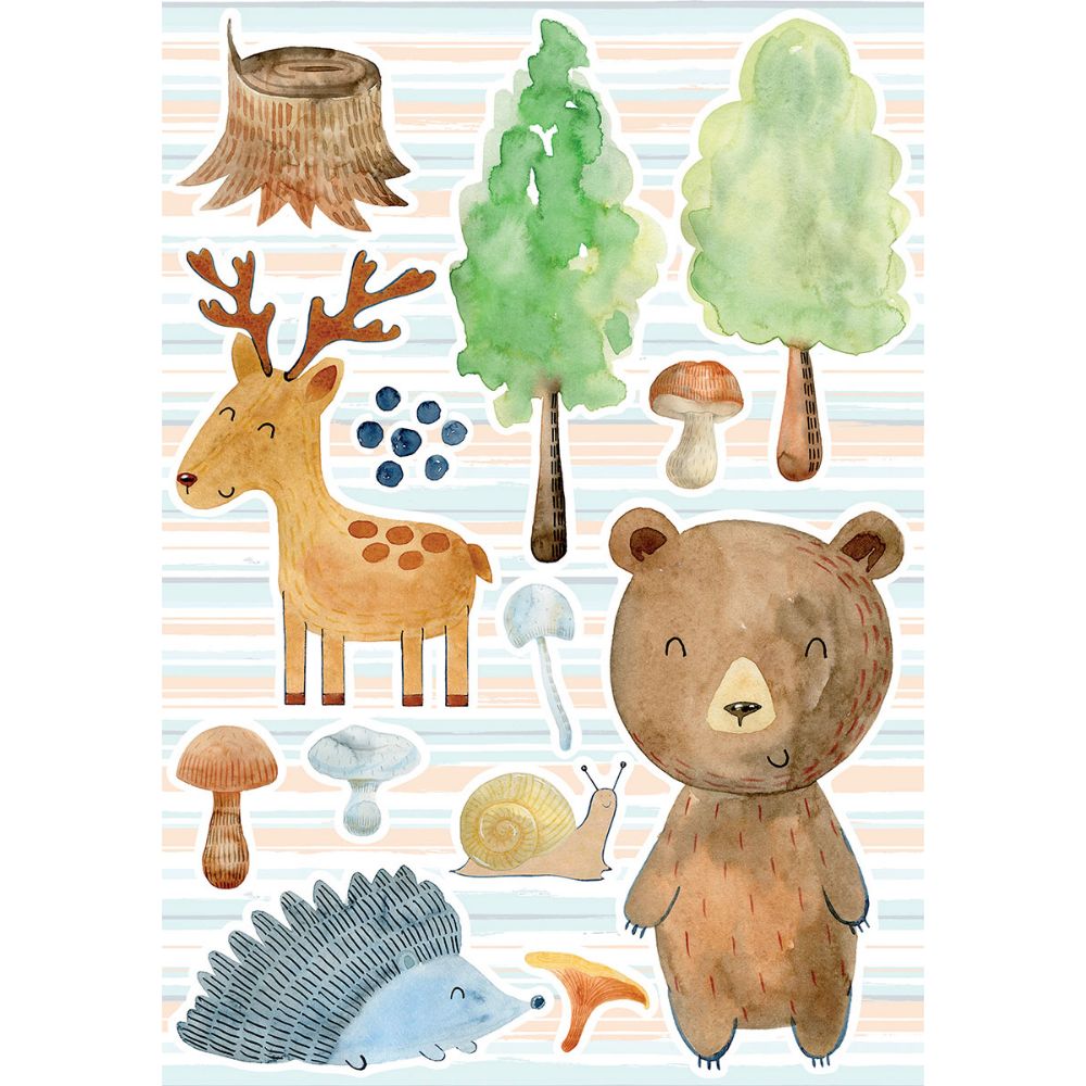 Crearreda by Brewster CR-18115R Watercolor Forest Wall Stickers
