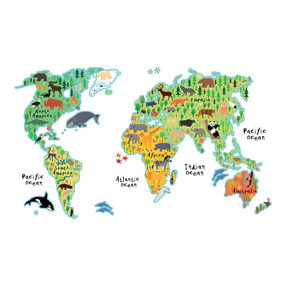 Home Decor Line by Brewster CR-18301 Kids World Map Wall Decals