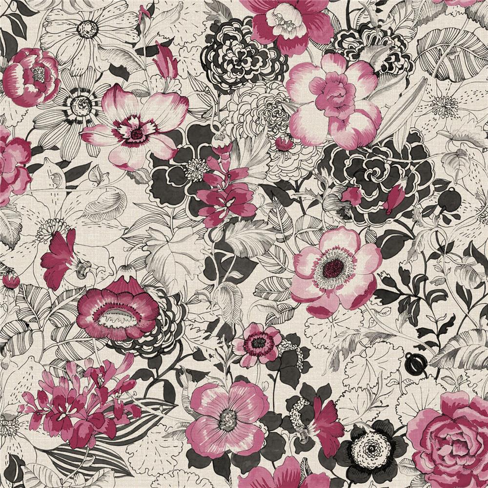 Brewster DD138505 Design Department Penny Pink Floral Wallpaper