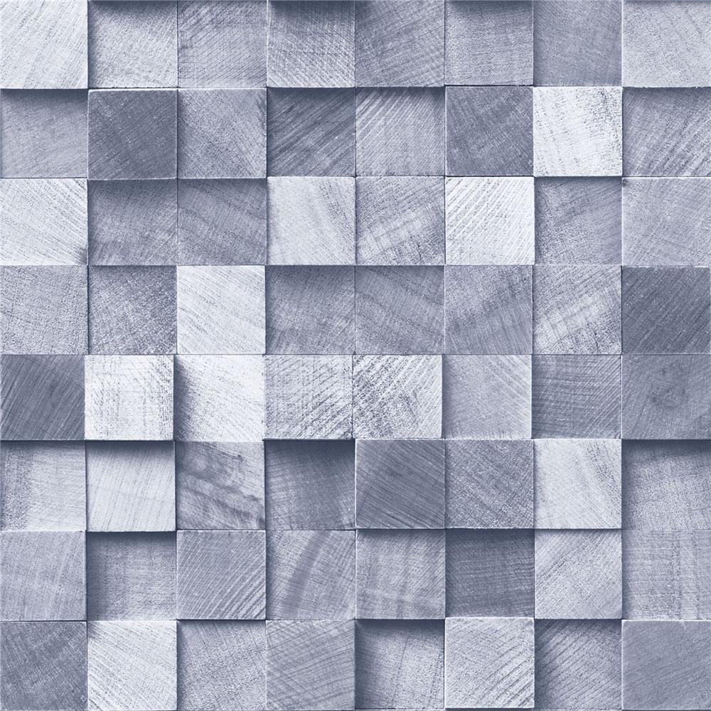 Brewster DD138526 Design Department Tevye Blue Wood Geometric Wallpaper