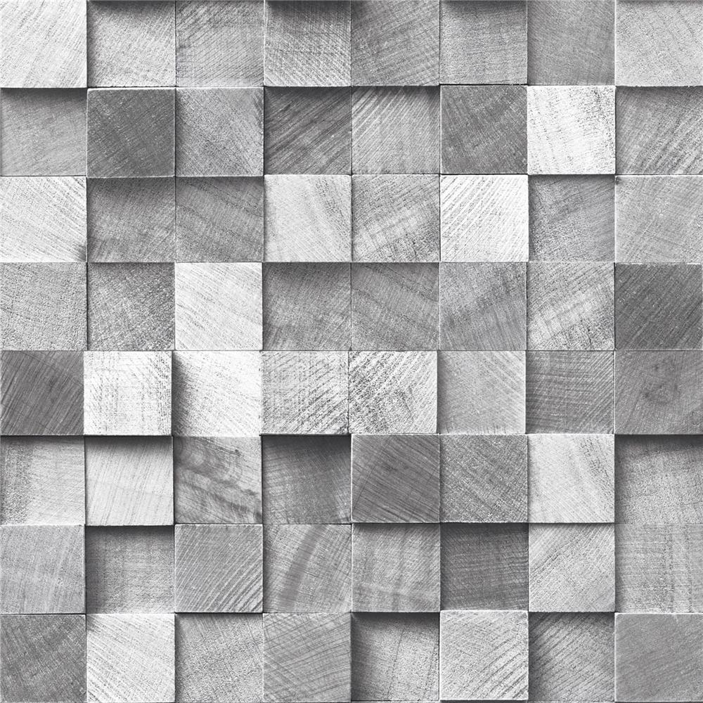 Brewster DD138527 Design Department Tevye Grey Wood Geometric Wallpaper