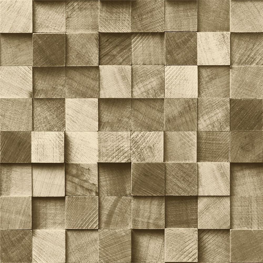 Brewster DD138529 Design Department Tevye Gold Wood Geometric Wallpaper