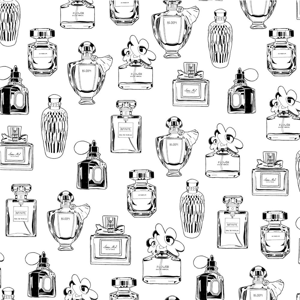 Brewster DD138855 Design Department Chita White Perfume Bottles Wallpaper