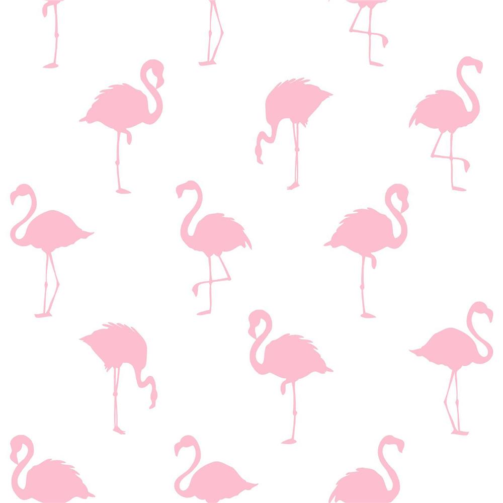 Brewster DD138992 Design Department Lovett Pink Flamingo Wallpaper