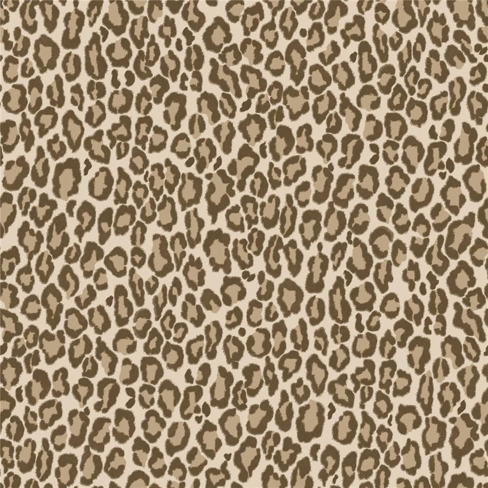 ESTA Home by Brewster DD139152 Design Department Cicely Brown Leopard Skin Wallpaper in Brown