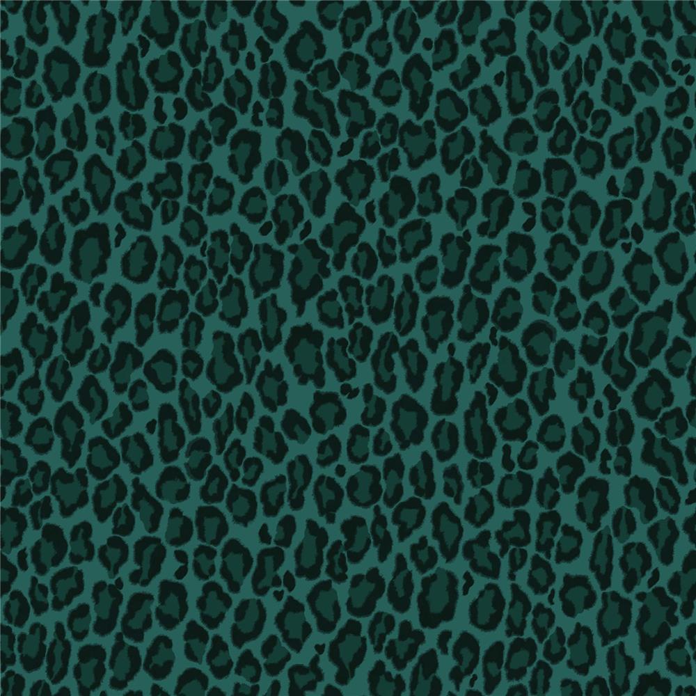 ESTA Home by Brewster DD139154 Design Department Cicely Green Leopard Skin Wallpaper in Green