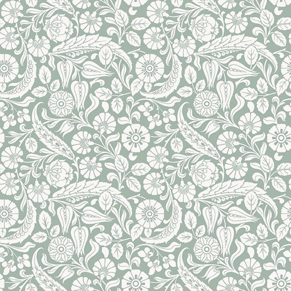 ESTA Home by Brewster DD139329 Cordelia Green Baroque Blooms Wallpaper