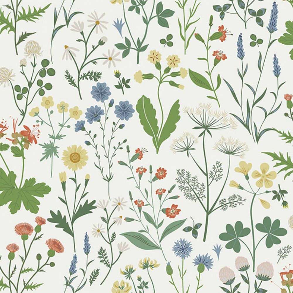 ESTA Home by Brewster DD139390 Fiore Green Wildflowers Wallpaper