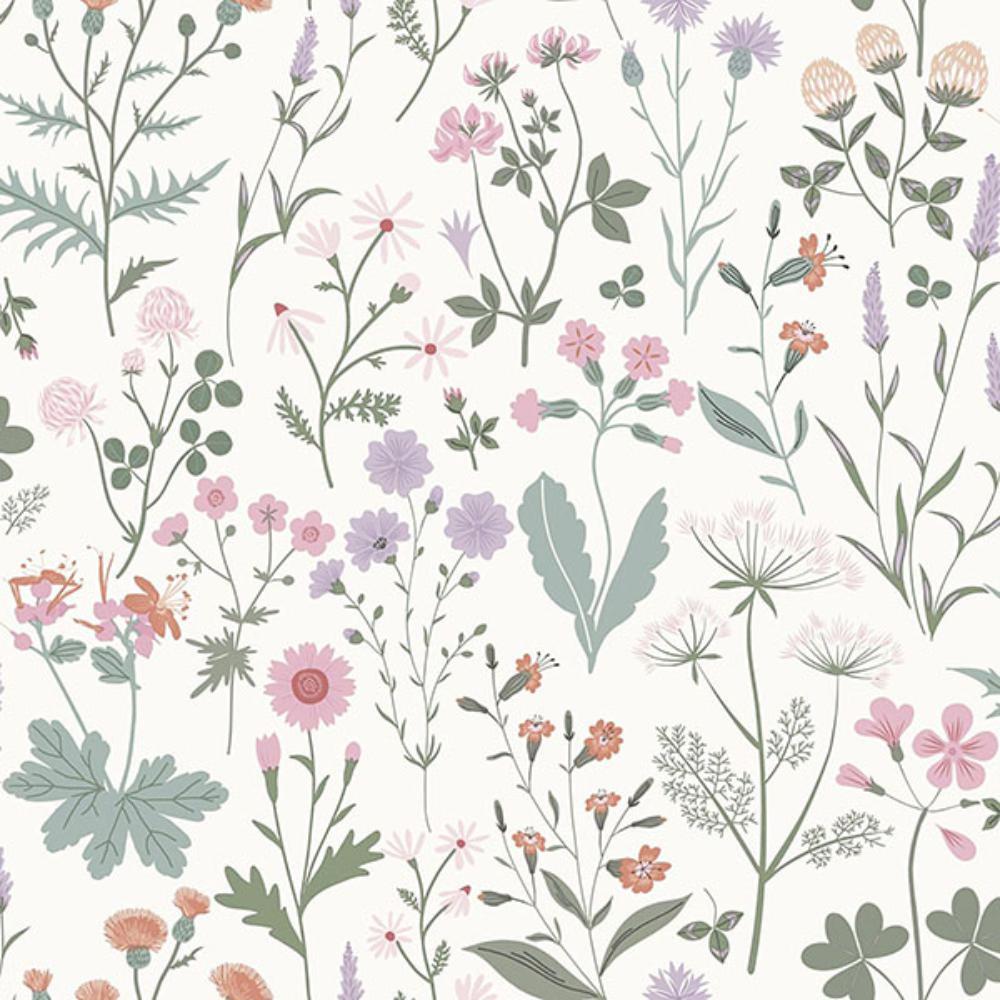 ESTA Home by Brewster DD139482 Letitia Purple Summer Meadows Wallpaper