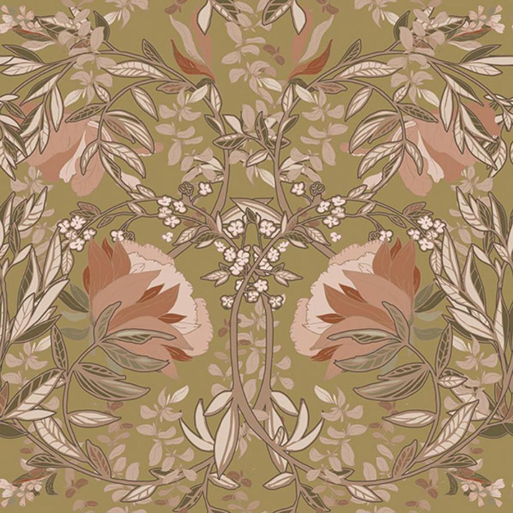 ESTA Home by Brewster DD139568 Ester Gold Nouveau Blooms Wallpaper