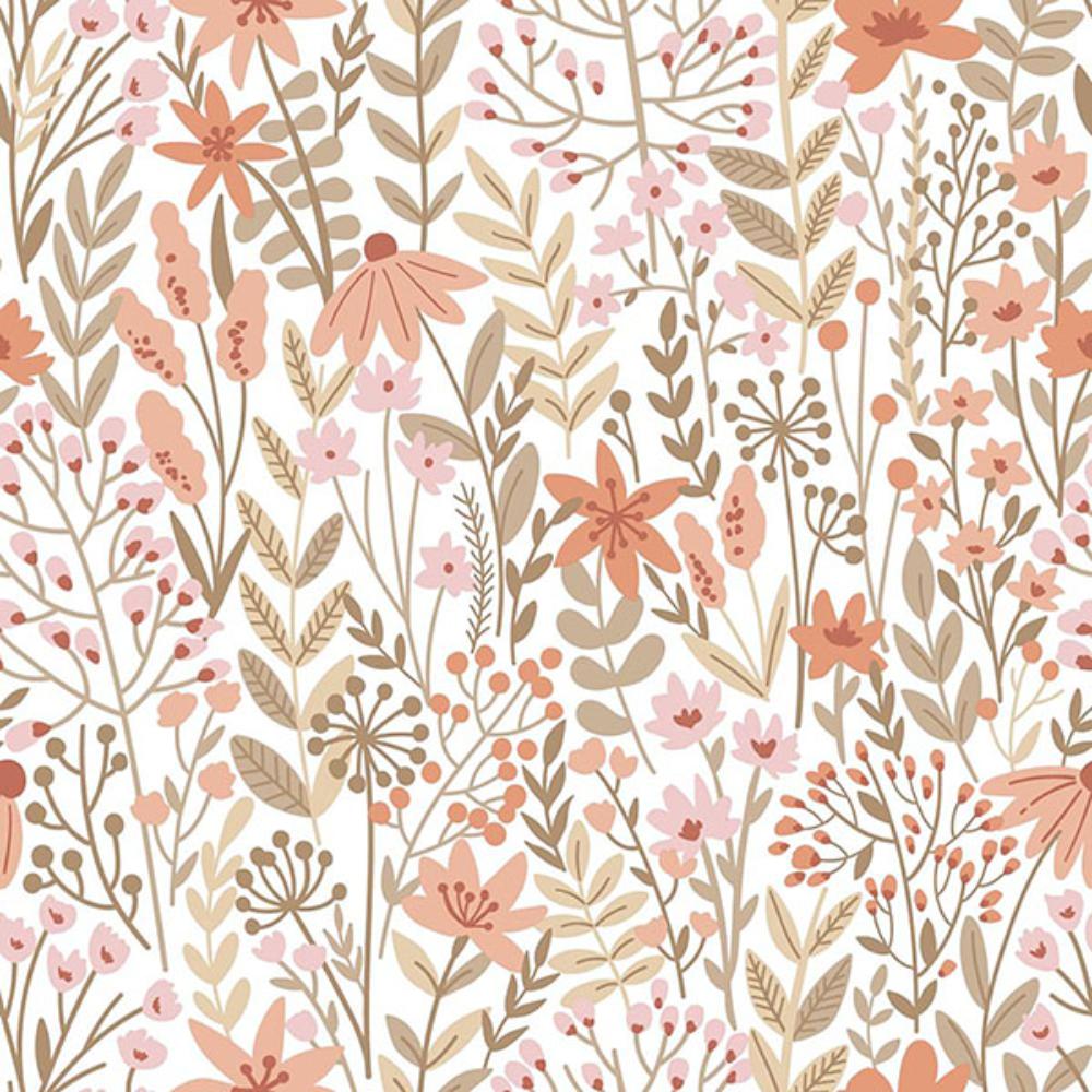 ESTA Home by Brewster DD139670 Eudora Pink Prairie Petals Wallpaper