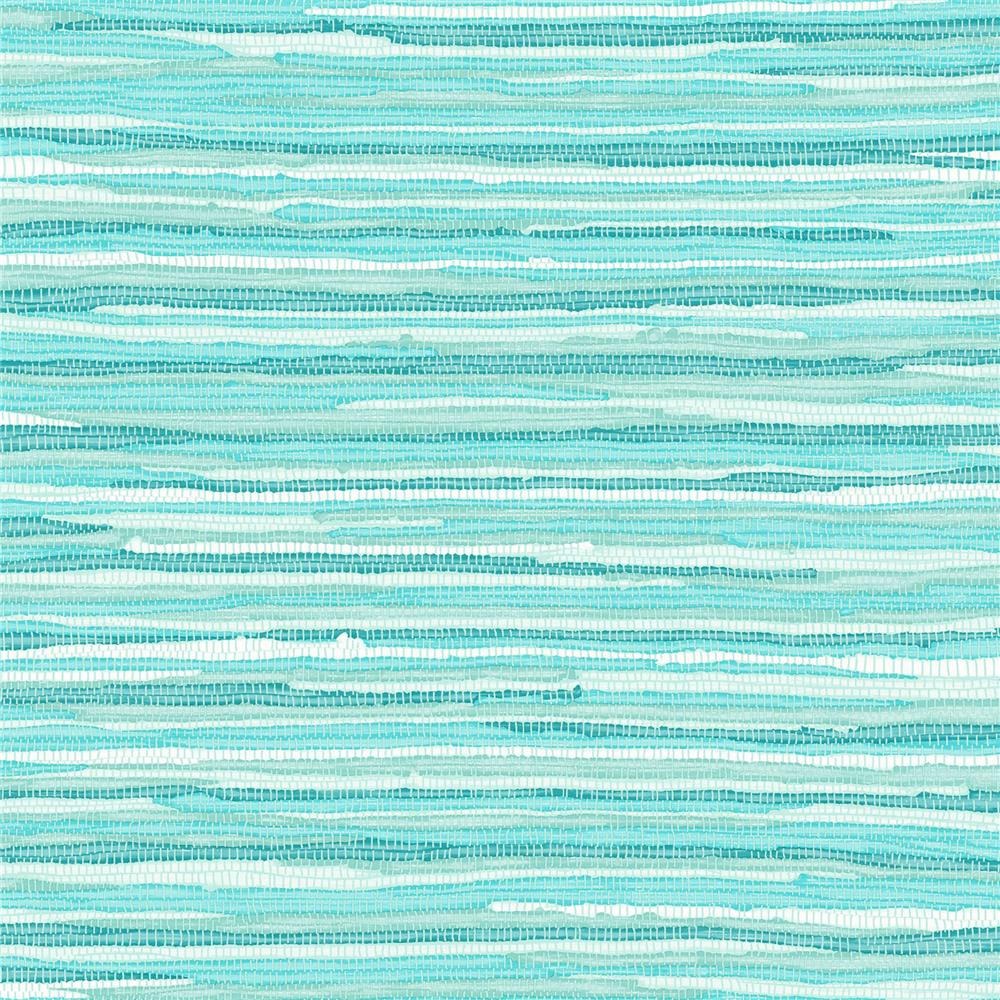 Brewster DD148621 Design Department Cabana Turquoise Faux Grasscloth Wallpaper