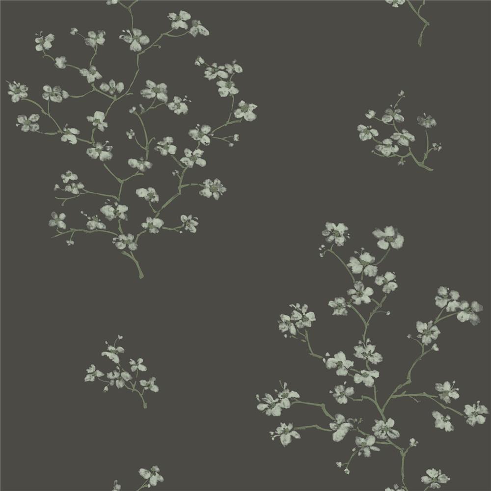 Brewster DD148737 Design Department Morrible Black Floral Wallpaper