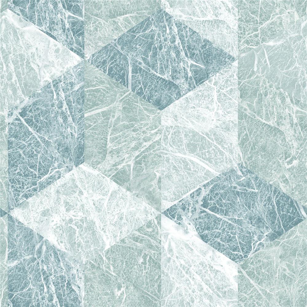 Brewster DD347320 Design Department Rizzo Light Blue Geometric Stone Wallpaper