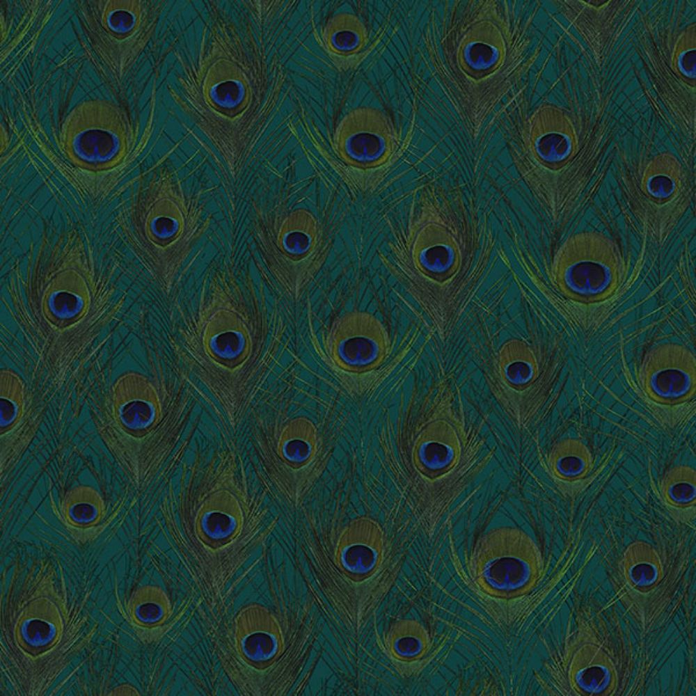 Origin by Brewster DD347764 Plumage Sapphire Peacock Feathers Wallpaper
