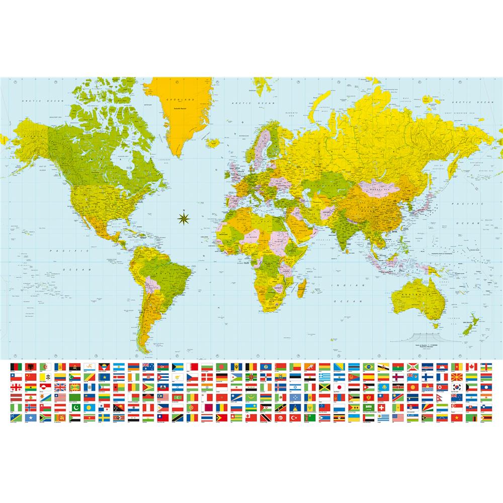 Ideal Décor by Brewster DM280 Map Of The World Wall Mural