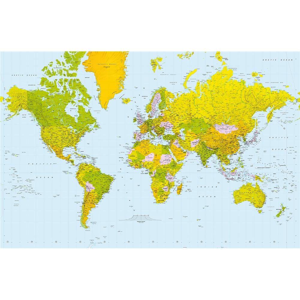 Ideal Décor by Brewster DM624 Map Of The World Wall Mural