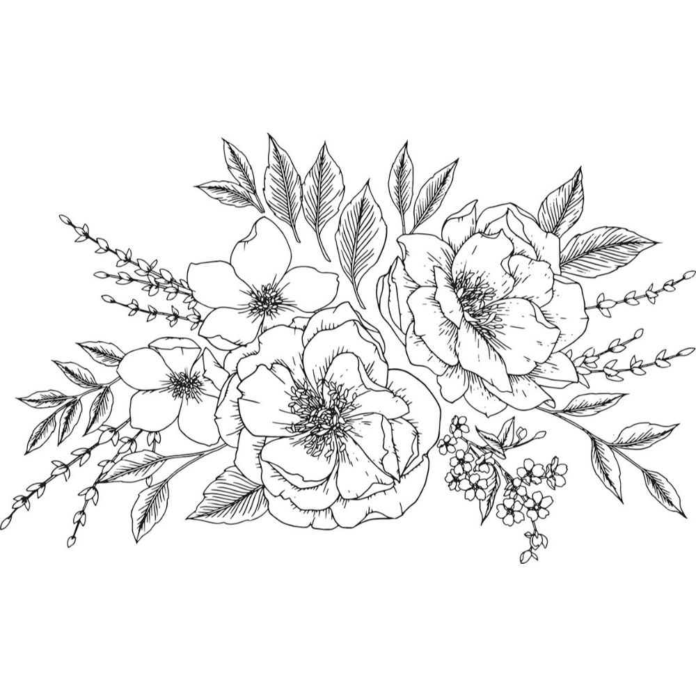Love Karla by Brewster DWPK3904 Love Karla Designs Peony and Rose Wall Decal 