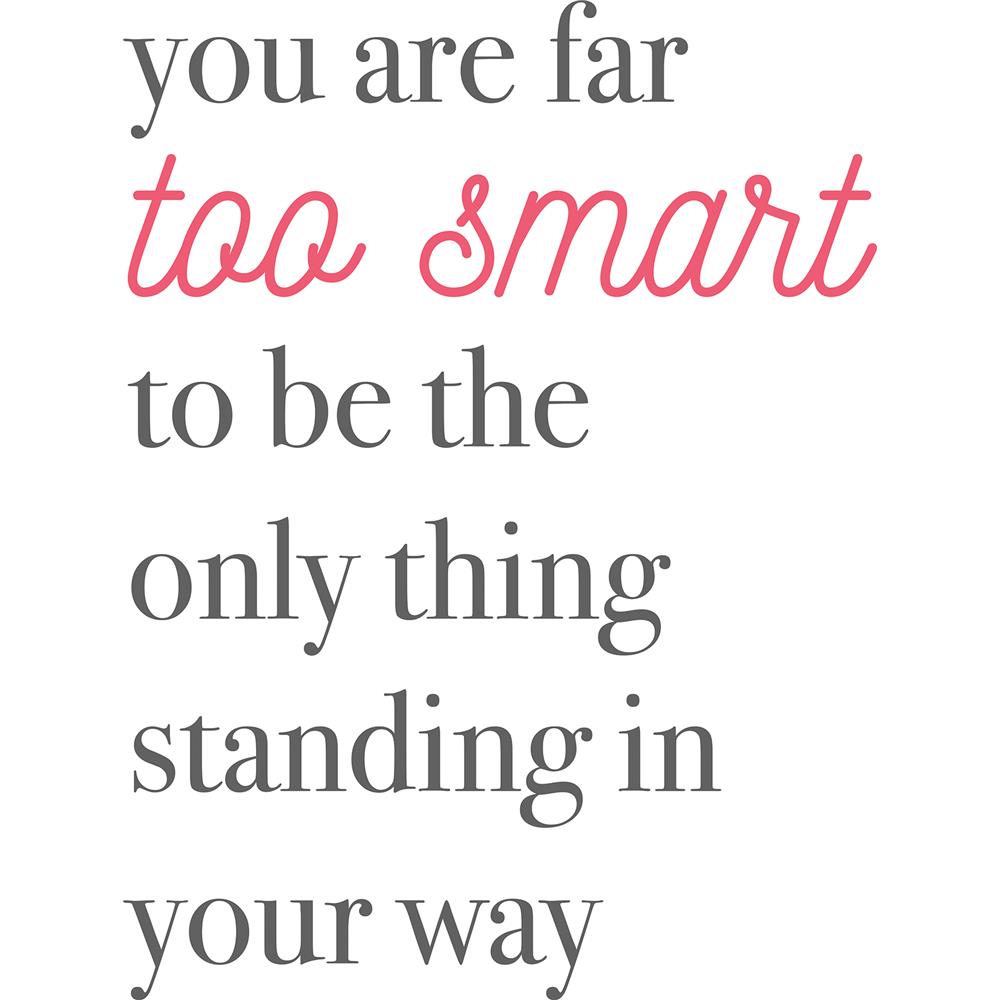 WallPops by Brewster DWPQ3533 Far Too Smart Wall Quote 