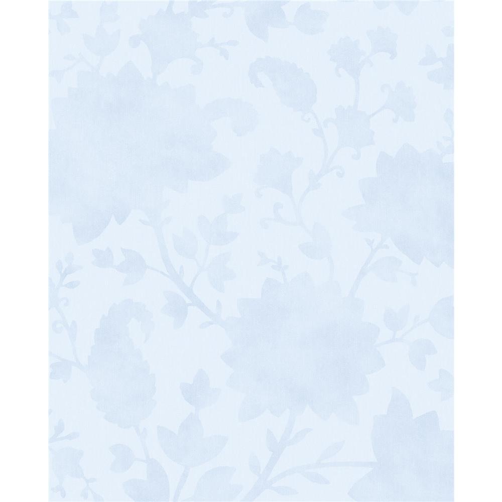 Eijffinger by Brewster Botanical EJ363042 Avens Light Blue Floral Wallpaper in Light Blue