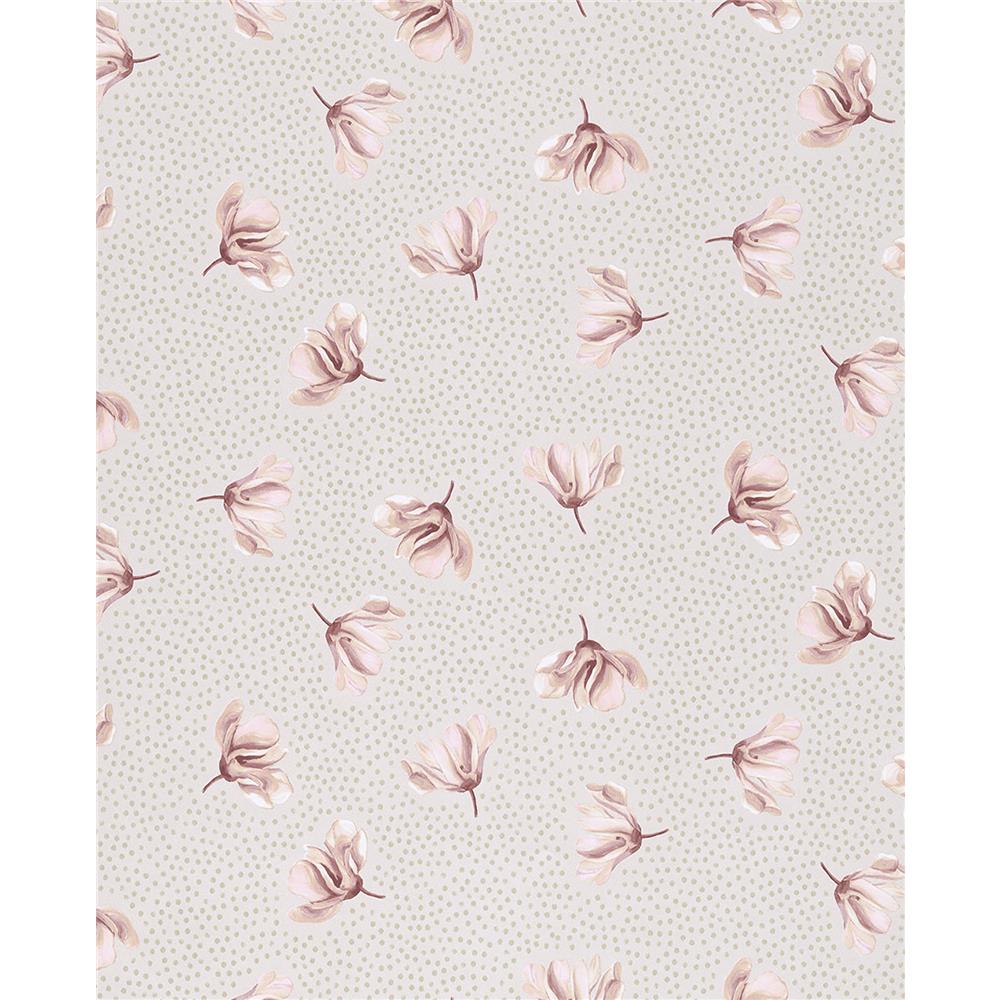 Eijffinger by Brewster Botanical EJ365071 Mullein Blush Floral Wallpaper in Blush