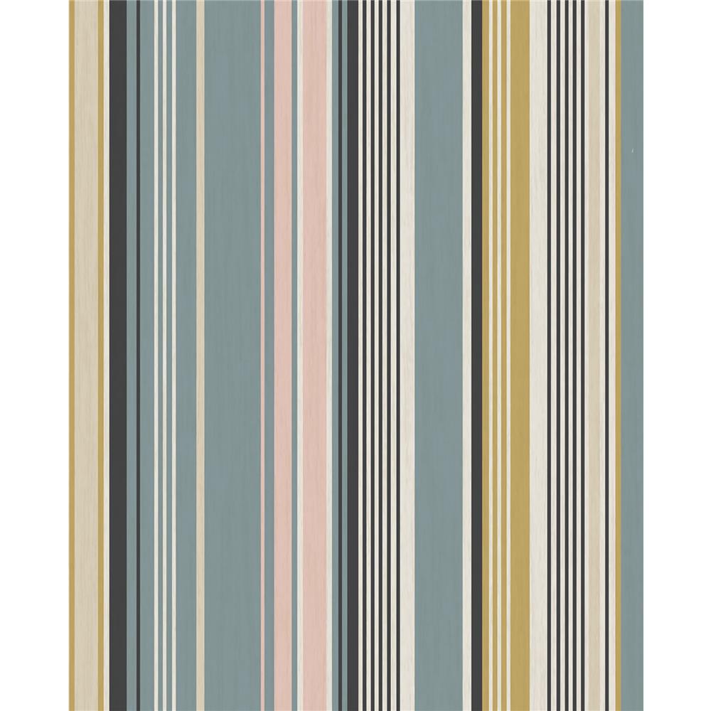 Eijffinger by Brewster Graphics EJ377111 Svea Multicolor Stripe Wallpaper in Multicolor
