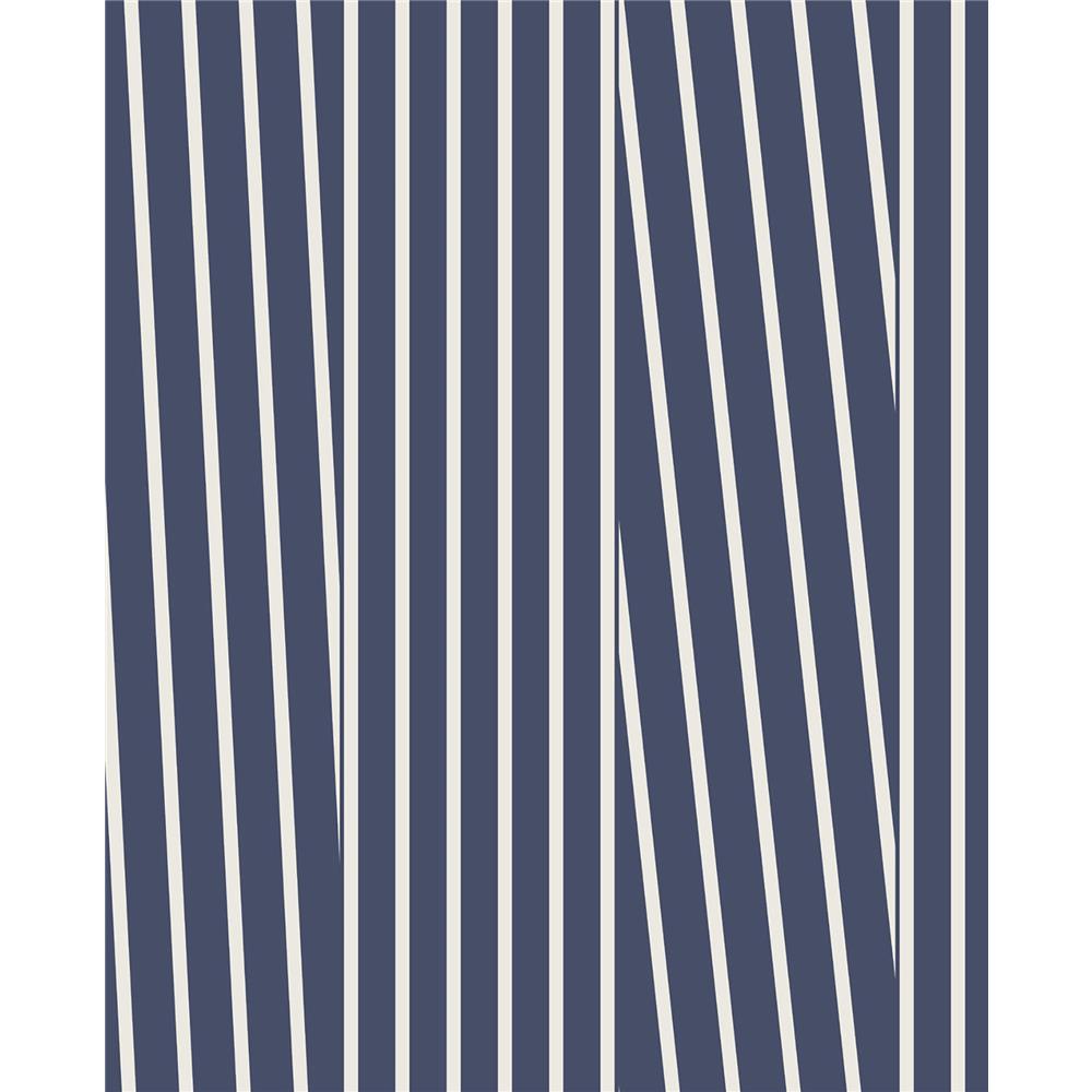 Eijffinger by Brewster Graphics EJ377120 Maryam Navy Modern Stripe Wallpaper in Navy