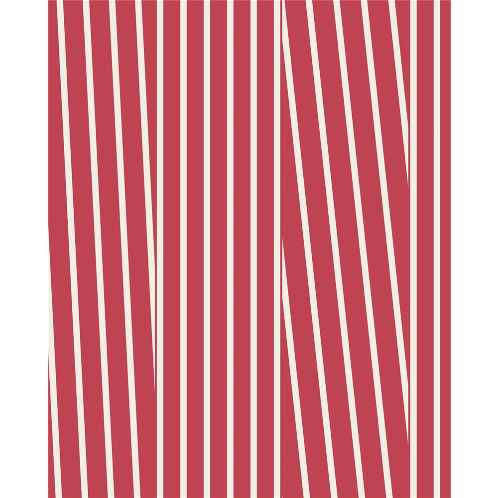Eijffinger by Brewster Graphics EJ377121 Maryam Red Modern Stripe Wallpaper in Red
