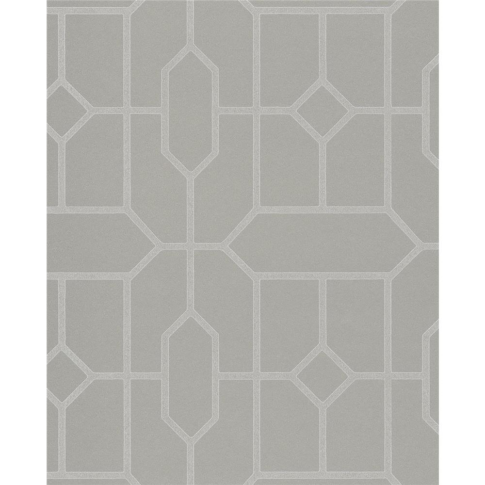 Eijffinger by Brewster Graphics EJ382510 Johan Taupe Trellis Wallpaper in Taupe