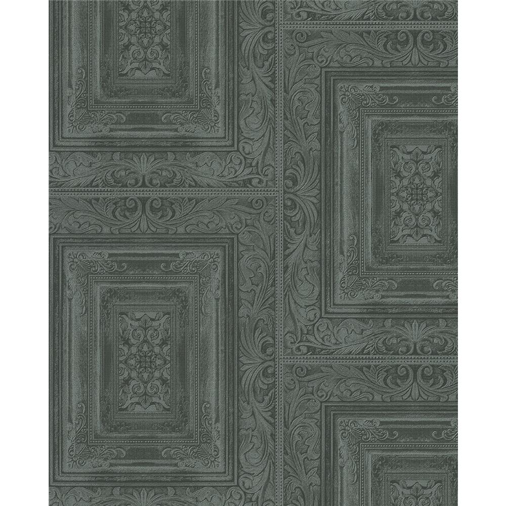 Eijffinger by Brewster Graphics EJ382523 Olsson Dark Green Wood Panel Wallpaper in Dark Green