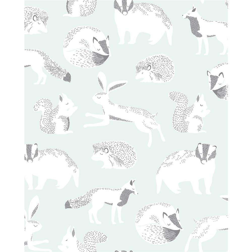 Eijffinger by Brewster Animals EJ399061 Mickel Off-White Animals Wallpaper in Off-White