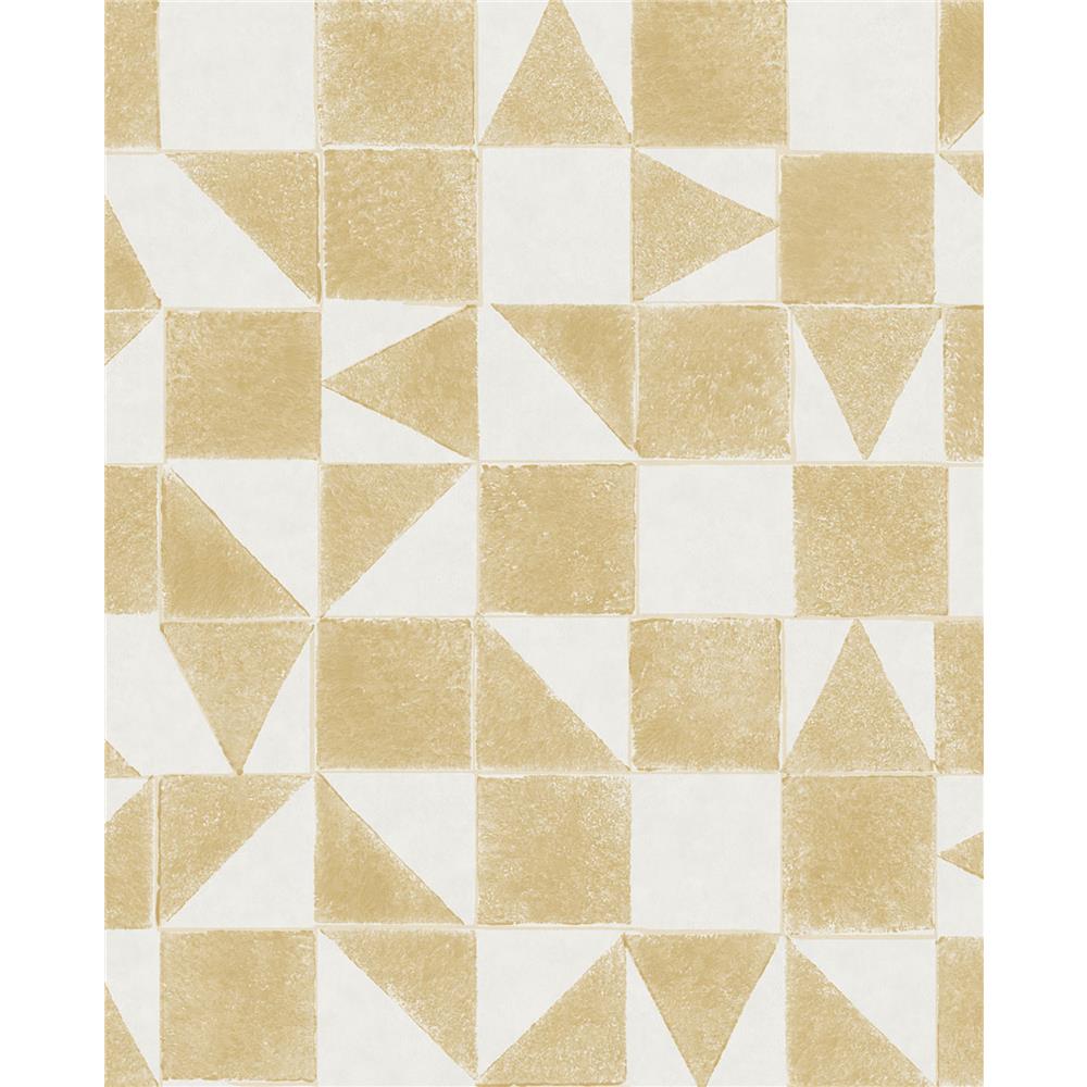 Eijffinger by Brewster Graphics EJ399093 Robyn Wheat Geometric Wallpaper in Wheat