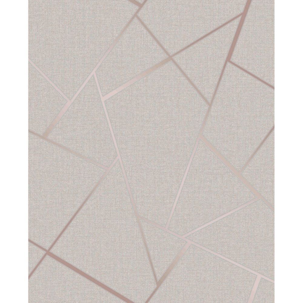 Fine Decor by Brewster FD42282 Quartz Rose Gold Fractal Wallpaper