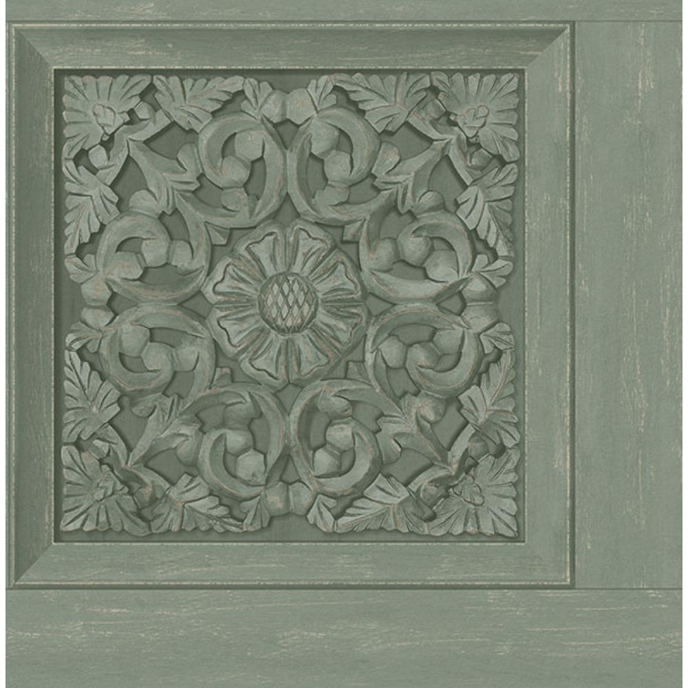 Fine Decor by Brewster FD43276 Albie Moss Carved Panel Wallpaper