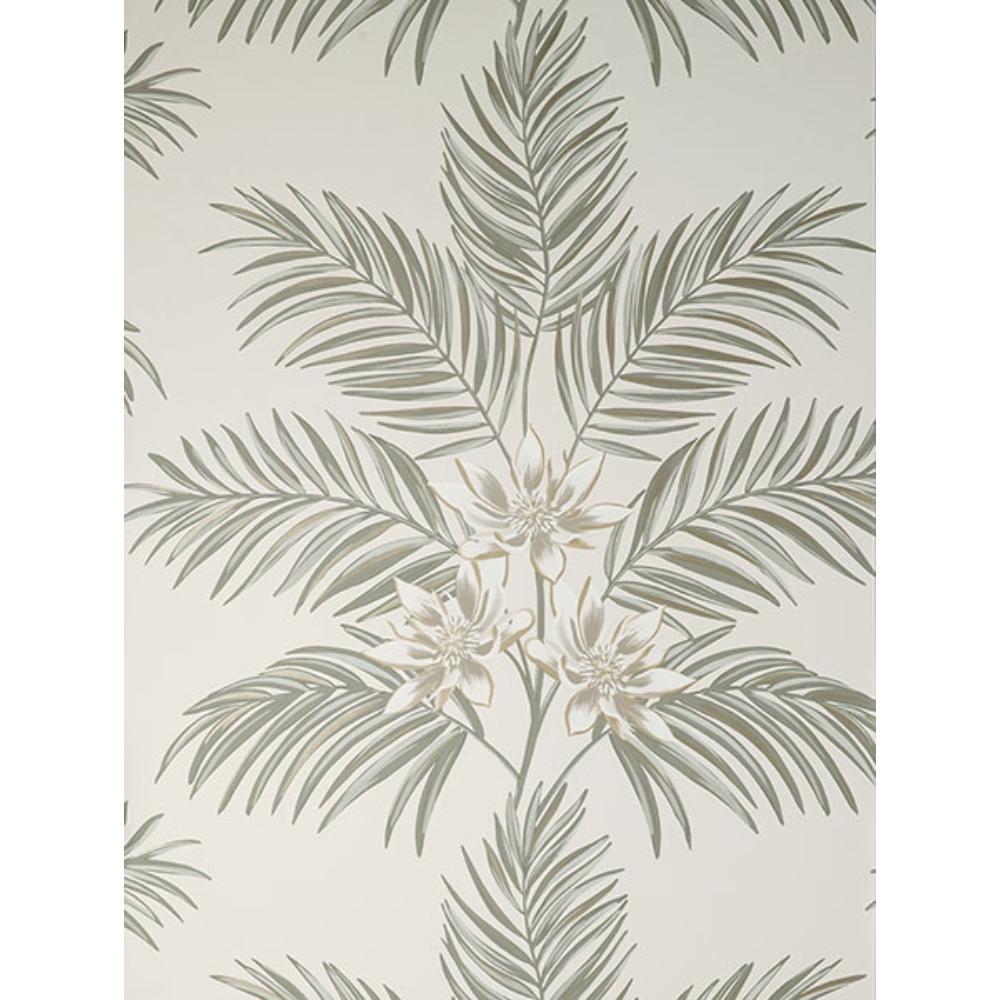 Fine Decor by Brewster FD43277 Bali Light Grey Palm Wallpaper