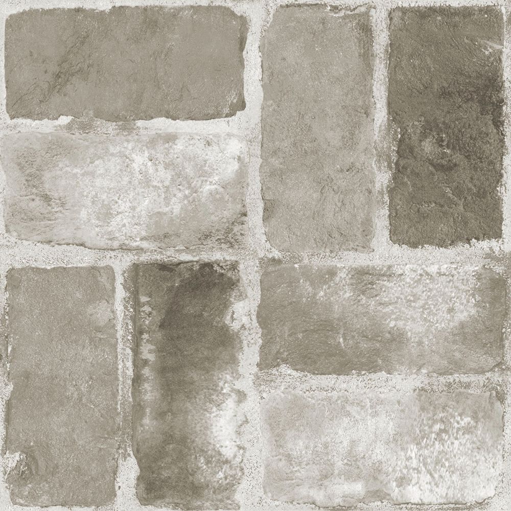 FloorPops by Brewster FP3294 Harvard Brick Grey Peel & Stick Floor Tiles