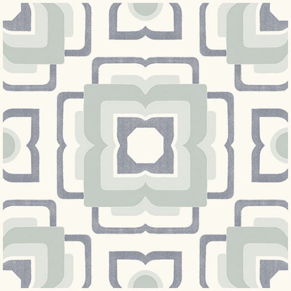 FloorPops by Brewster FP4667 Teal Posey Peel & Stick Floor Tiles