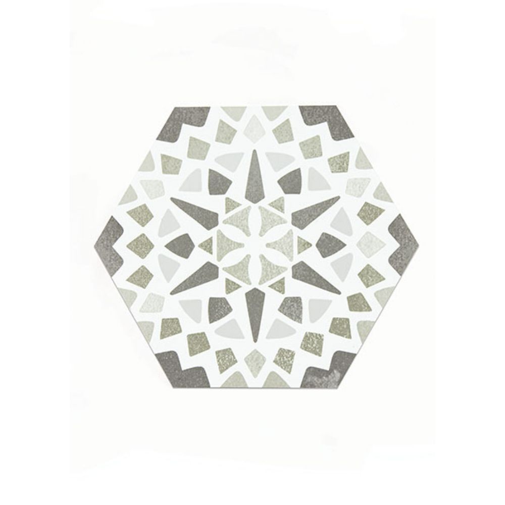 FloorPops by Brewster FPH3815 Ribera Peel & Stick Hexagon Floor Tiles 