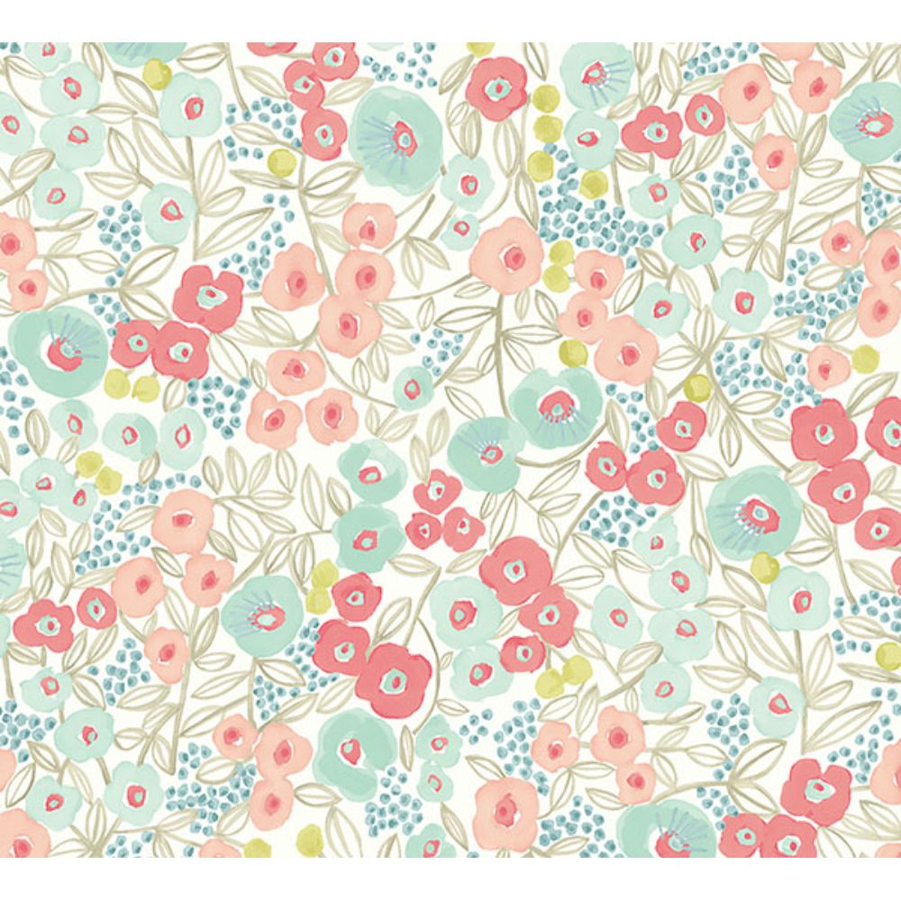 ohpopsi by Brewster GHS50118W Flora Coral Garden Wallpaper
