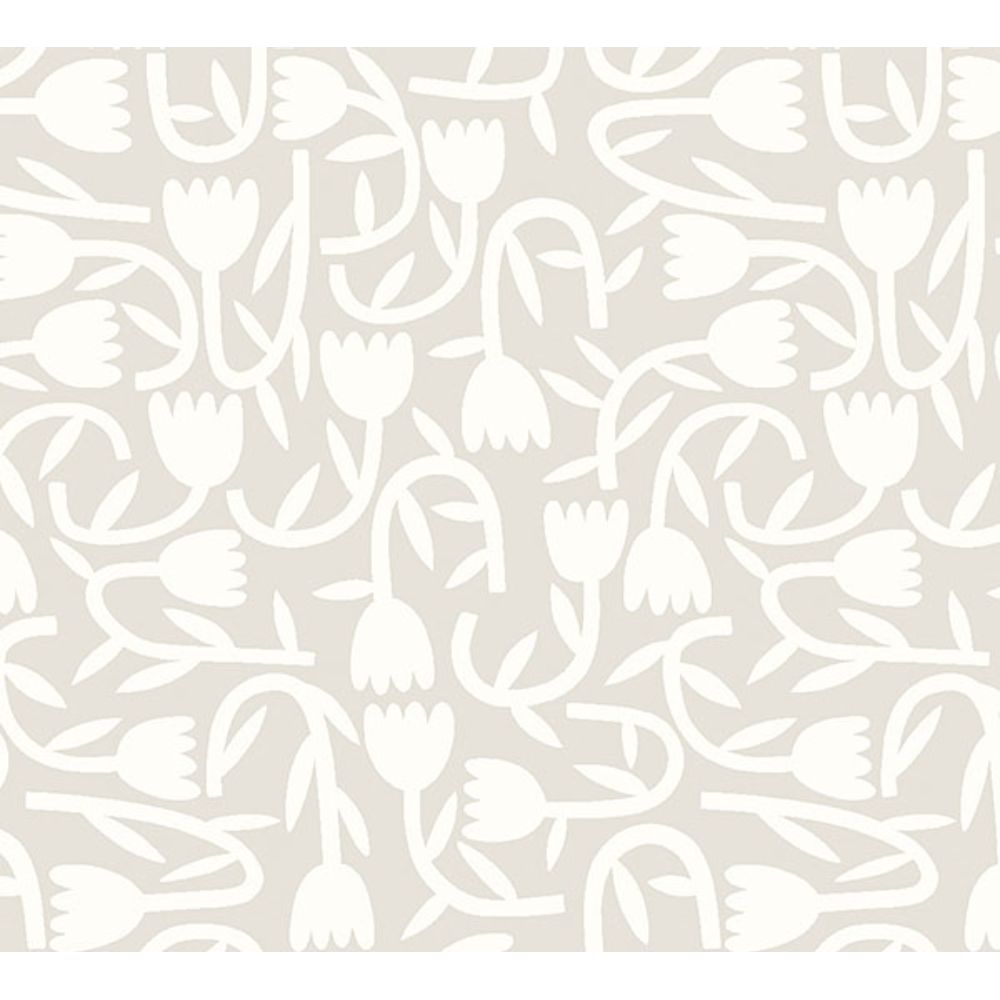 ohpopsi by Brewster GHS50131W Aino Taupe Tiny Tulip Wallpaper