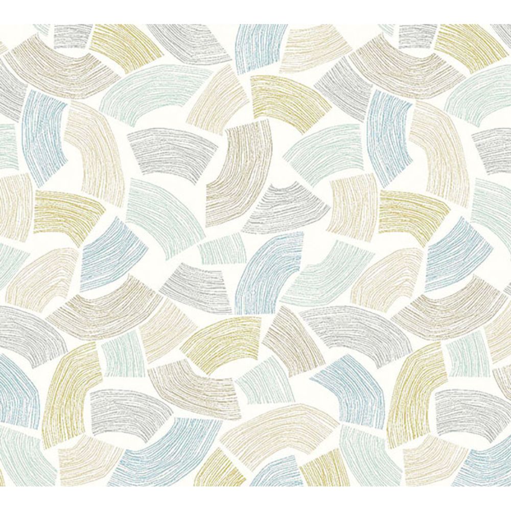 ohpopsi by Brewster GHS50156W Elements Light Yellow Scribbled Arches Wallpaper