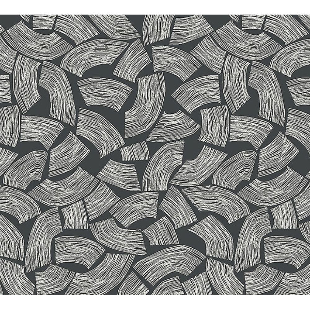 ohpopsi by Brewster GHS50165W Elements Black Scribbled Arches Wallpaper
