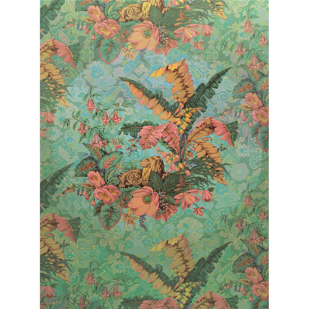 Komar by Brewster HX4-029 Antique Green Leaves Wall Mural