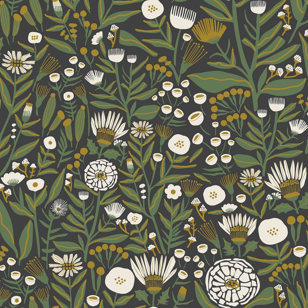 Leah Duncan by Brewster LDS4585 Black Marigold Forest Peel & Stick Wallpaper