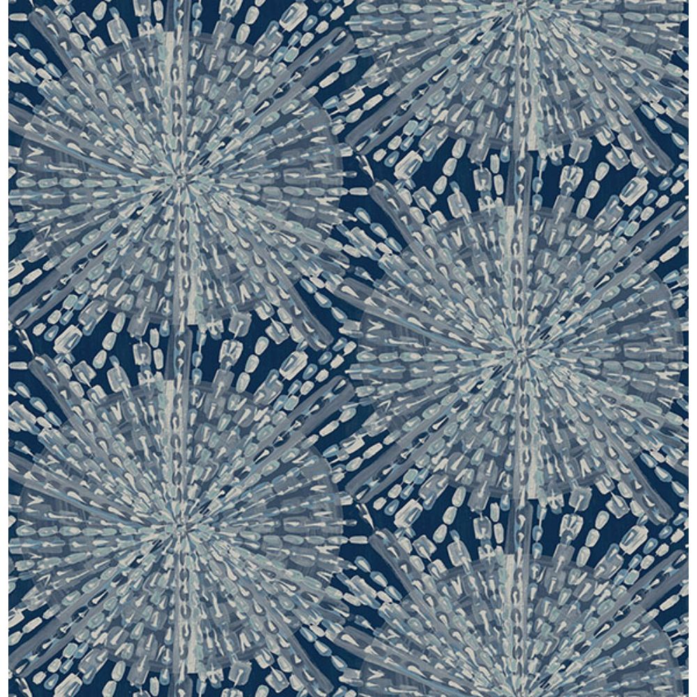 LiLi WhittWhitt by Brewster LLS4116 Navy Sunburst Peel & Stick Wallpaper