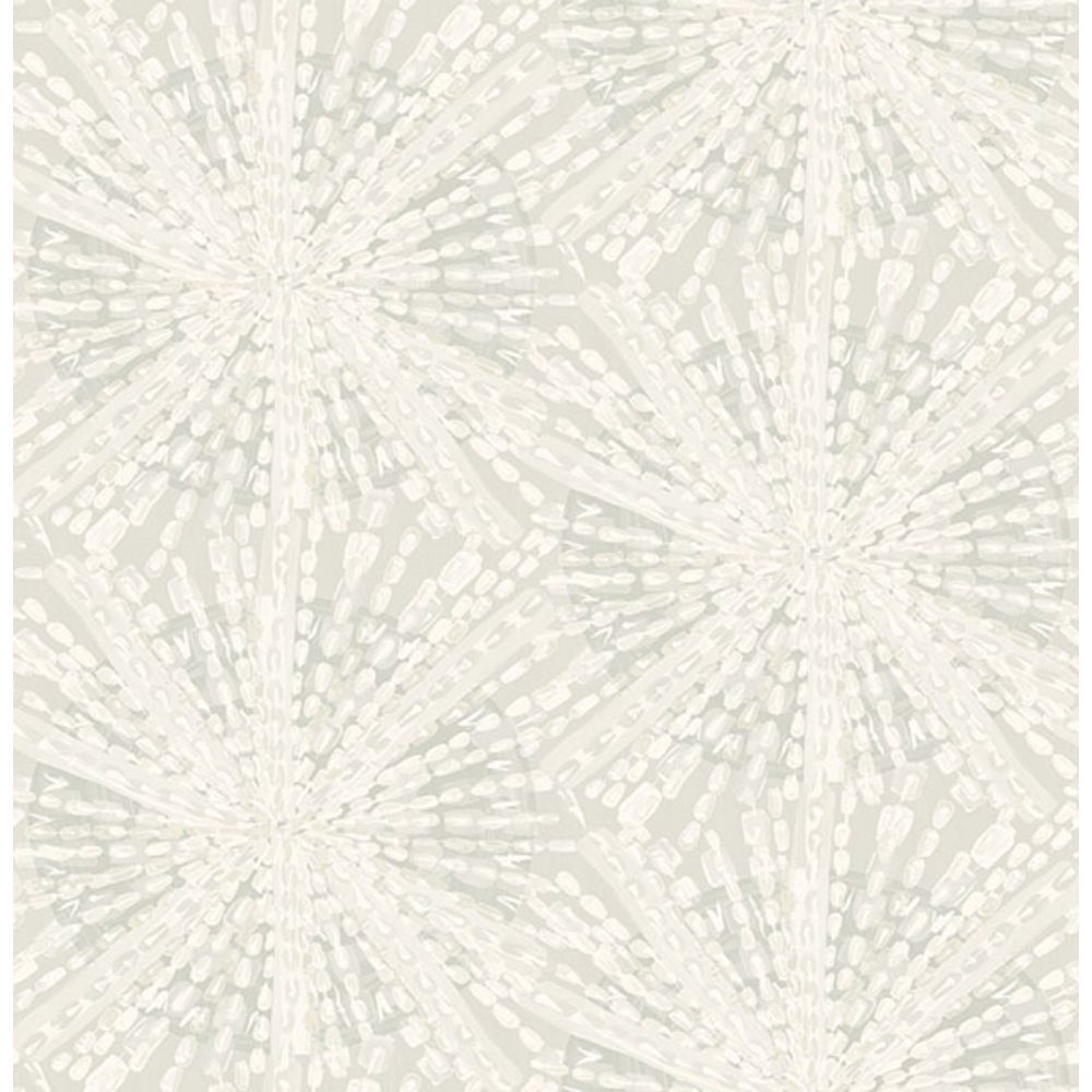 LiLi WhittWhitt by Brewster LLS4117 Silver Sunburst Peel & Stick Wallpaper