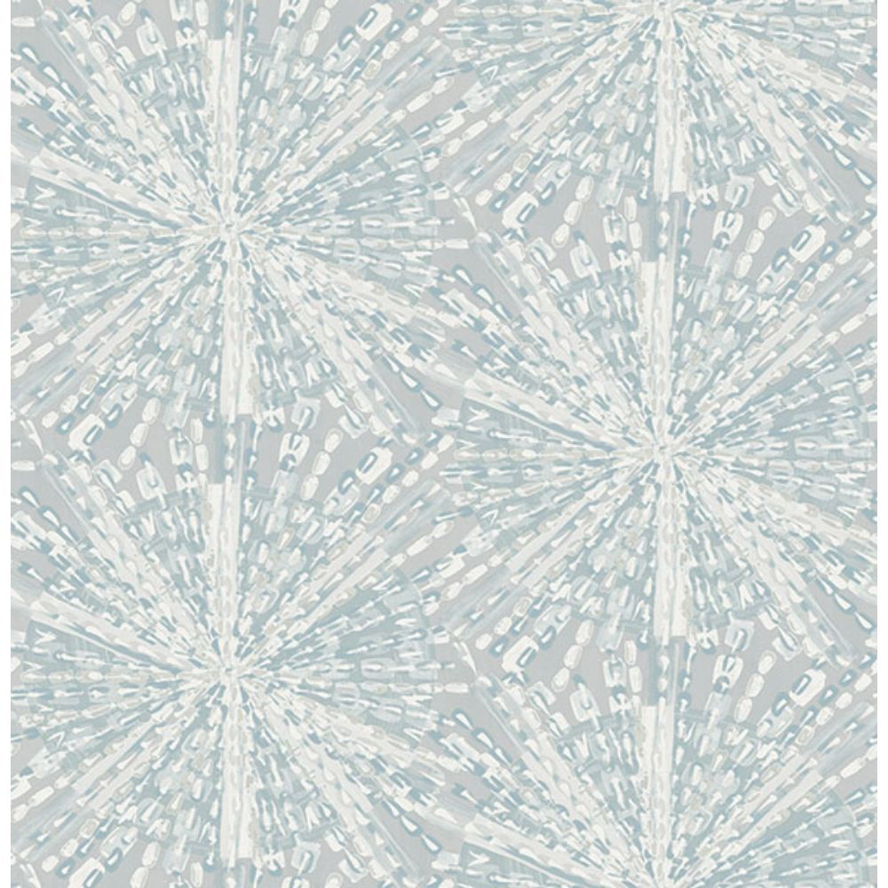 LiLi WhittWhitt by Brewster LLS4118 Grey Blue Sunburst Peel & Stick Wallpaper